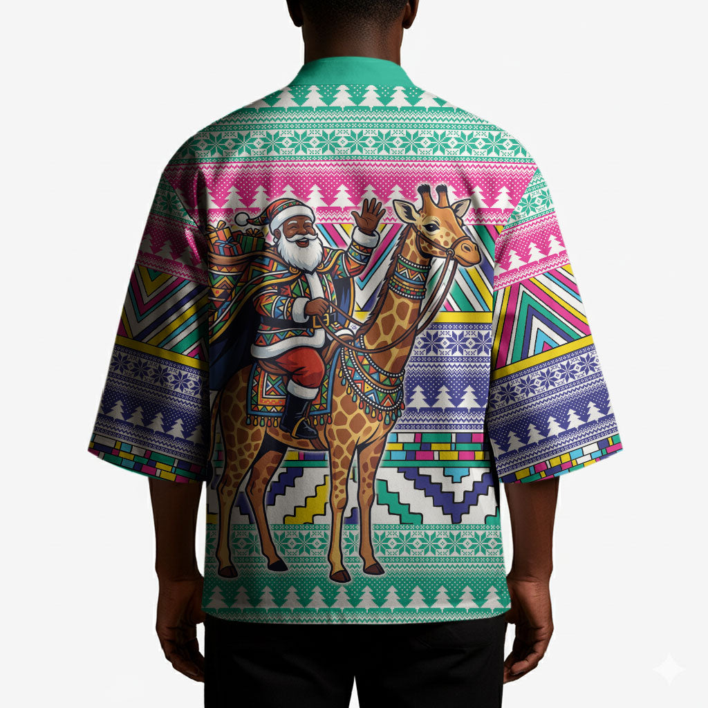 South Africa Christmas Santa Giraffe Kimono Ndebele Geometric Patterns