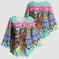 South Africa Christmas Santa Giraffe Kimono Sleeve Blouse Ndebele Geometric Patterns