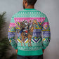 South Africa Christmas Santa Giraffe Ugly Christmas Sweater Ndebele Geometric Patterns