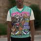 South Africa Christmas Santa Giraffe Christmas Knitted V-Neck Vest Ndebele Geometric Patterns