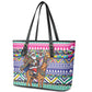 South Africa Christmas Santa Giraffe Leather Tote Bag Ndebele Geometric Patterns