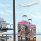 South Africa Christmas Santa Giraffe Luggage Cover Ndebele Geometric Patterns