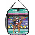 South Africa Christmas Santa Giraffe Lunch Bag Ndebele Geometric Patterns