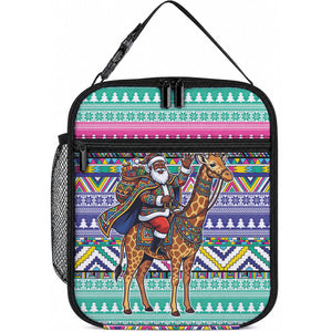 South Africa Christmas Santa Giraffe Lunch Bag Ndebele Geometric Patterns