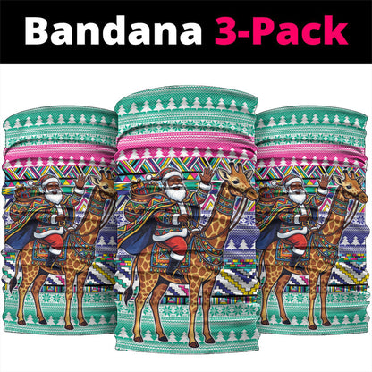 South Africa Christmas Santa Giraffe Neck Gaiter Ndebele Geometric Patterns