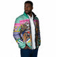 South Africa Christmas Santa Giraffe Padded Jacket Ndebele Geometric Patterns
