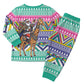 South Africa Christmas Santa Giraffe Christmas Pajama Set Ndebele Geometric Patterns