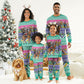 South Africa Christmas Santa Giraffe Christmas Pajama Set Ndebele Geometric Patterns