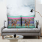 South Africa Christmas Santa Giraffe Pillow Cover Ndebele Geometric Patterns