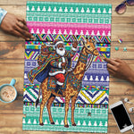 South Africa Christmas Santa Giraffe Puzzle Ndebele Geometric Patterns