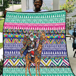South Africa Christmas Santa Giraffe Quilt Ndebele Geometric Patterns