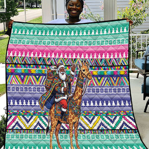 South Africa Christmas Santa Giraffe Quilt Ndebele Geometric Patterns