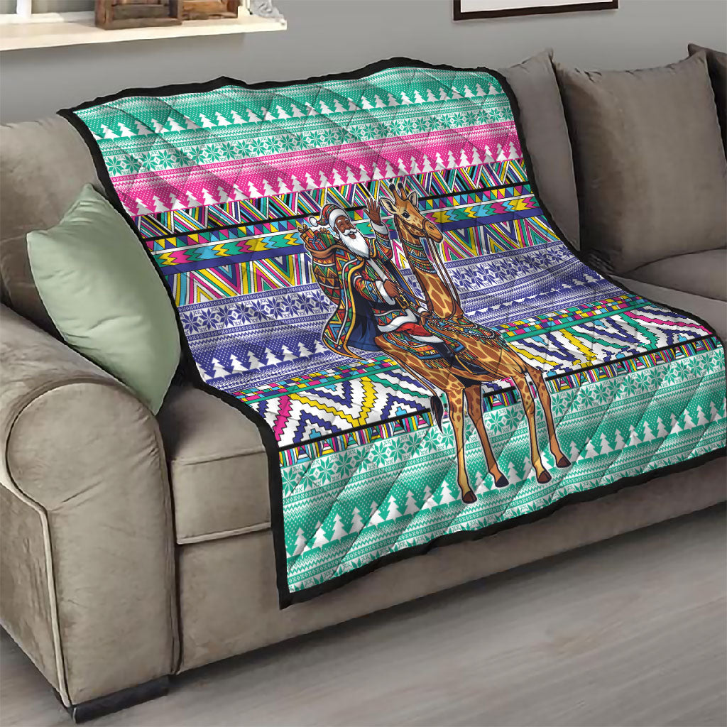 South Africa Christmas Santa Giraffe Quilt Ndebele Geometric Patterns