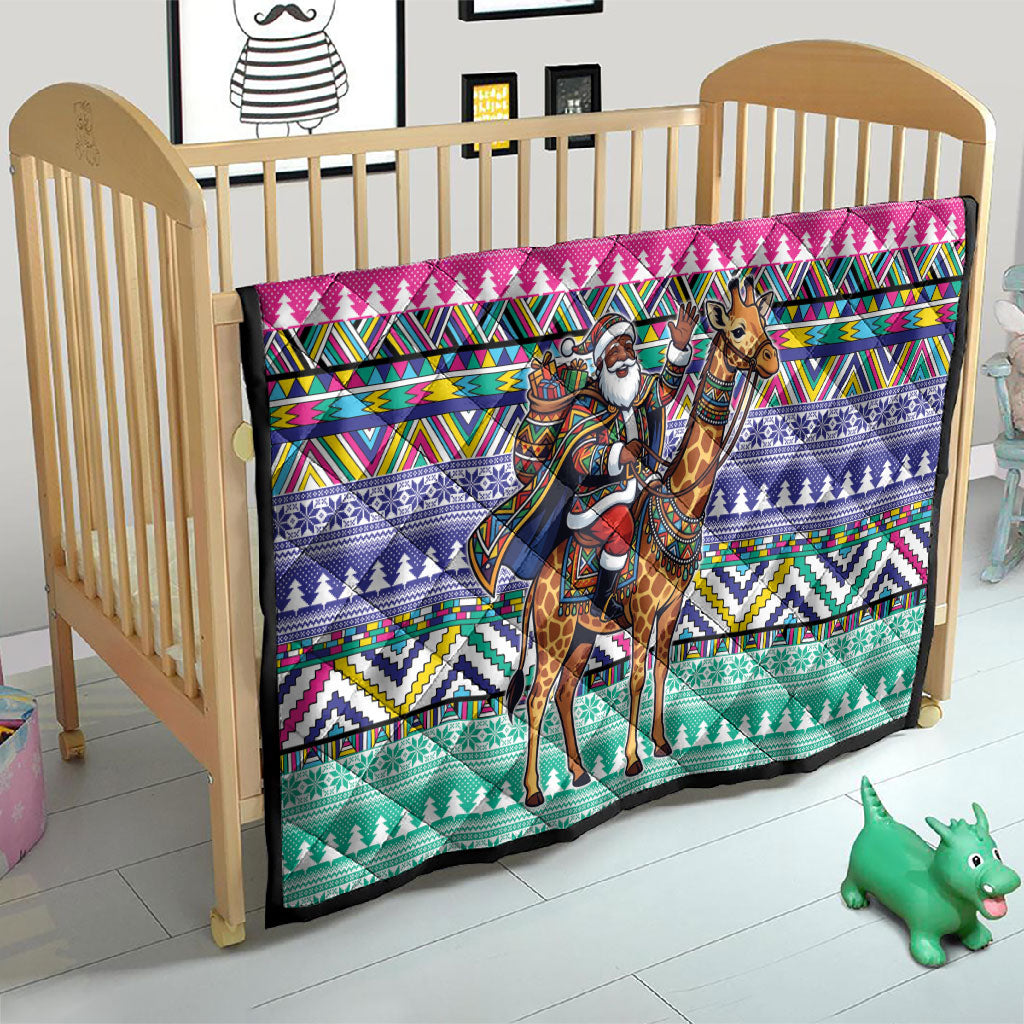 South Africa Christmas Santa Giraffe Quilt Ndebele Geometric Patterns