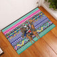 South Africa Christmas Santa Giraffe Rubber Doormat Ndebele Geometric Patterns