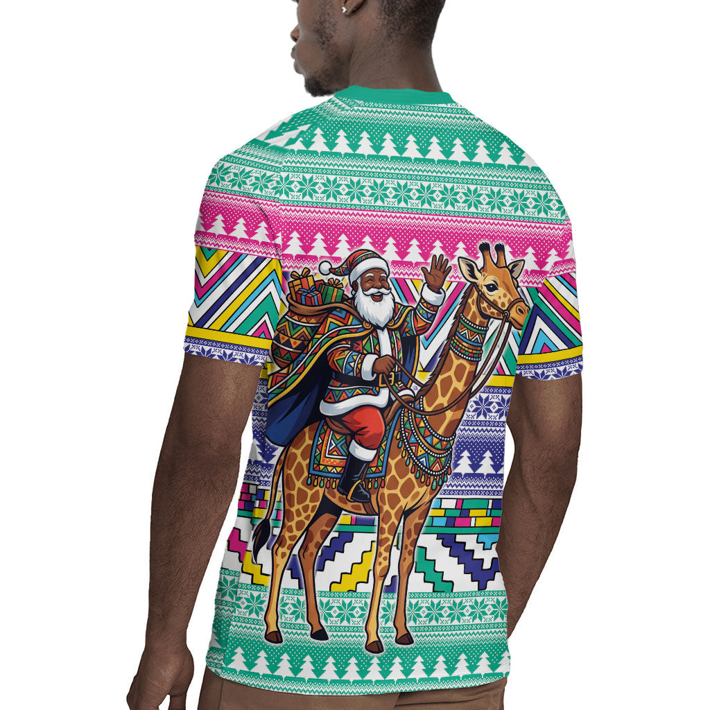South Africa Christmas Santa Giraffe Rugby Jersey Ndebele Geometric Patterns