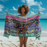 South Africa Christmas Santa Giraffe Sarong Ndebele Geometric Patterns