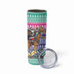 South Africa Christmas Santa Giraffe Skinny Tumbler Ndebele Geometric Patterns