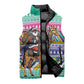 South Africa Christmas Santa Giraffe Sleeveless Puffer Jacket Ndebele Geometric Patterns