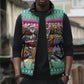 South Africa Christmas Santa Giraffe Sleeveless Puffer Jacket Ndebele Geometric Patterns