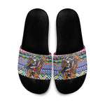 South Africa Christmas Santa Giraffe Slide Sandals Ndebele Geometric Patterns