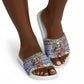 South Africa Christmas Santa Giraffe Slide Sandals Ndebele Geometric Patterns