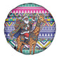 South Africa Christmas Santa Giraffe Spare Tire Cover Ndebele Geometric Patterns