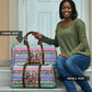 South Africa Christmas Santa Giraffe Travel Bag Ndebele Geometric Patterns
