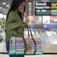 South Africa Christmas Santa Giraffe Travel Bag Ndebele Geometric Patterns