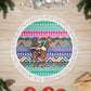 South Africa Christmas Santa Giraffe Tree Skirt Ndebele Geometric Patterns