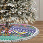 South Africa Christmas Santa Giraffe Tree Skirt Ndebele Geometric Patterns