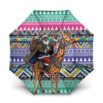 South Africa Christmas Santa Giraffe Umbrella Ndebele Geometric Patterns