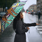 South Africa Christmas Santa Giraffe Umbrella Ndebele Geometric Patterns