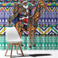 South Africa Christmas Santa Giraffe Window Curtain Ndebele Geometric Patterns