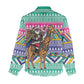 South Africa Christmas Santa Giraffe Women Casual Shirt Ndebele Geometric Patterns