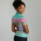 South Africa Christmas Santa Giraffe Women Polo Shirt Ndebele Geometric Patterns