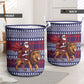 Kenya Christmas Santa Lion Laundry Basket Maasai Shuka Inspired Red Check