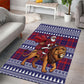 Kenya Christmas Santa Lion Area Rug Maasai Shuka Inspired Red Check