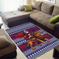 Kenya Christmas Santa Lion Area Rug Maasai Shuka Inspired Red Check