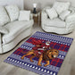 Kenya Christmas Santa Lion Area Rug Maasai Shuka Inspired Red Check