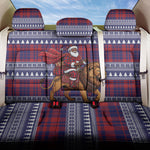 Kenya Christmas Santa Lion Back Car Seat Cover Maasai Shuka Inspired Red Check