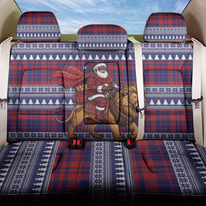 Kenya Christmas Santa Lion Back Car Seat Cover Maasai Shuka Inspired Red Check