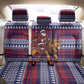 Kenya Christmas Santa Lion Back Car Seat Cover Maasai Shuka Inspired Red Check