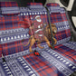 Kenya Christmas Santa Lion Back Car Seat Cover Maasai Shuka Inspired Red Check