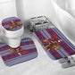 Kenya Christmas Santa Lion Bathroom Set Maasai Shuka Inspired Red Check