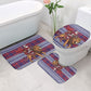 Kenya Christmas Santa Lion Bathroom Set Maasai Shuka Inspired Red Check