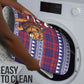 Kenya Christmas Santa Lion Bathroom Set Maasai Shuka Inspired Red Check