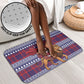 Kenya Christmas Santa Lion Bathroom Set Maasai Shuka Inspired Red Check