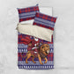Kenya Christmas Santa Lion Bedding Set Maasai Shuka Inspired Red Check