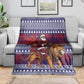 Kenya Christmas Santa Lion Blanket Maasai Shuka Inspired Red Check